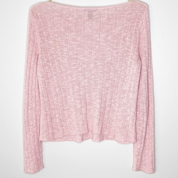 Eileen Fisher Pink Ribbed Knit Linen Sweater XS - Picture 5 of 9